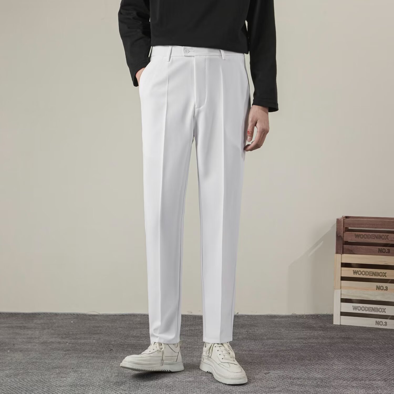 Streetwear Brand Pants - Летние мужские однотонные прямые повседневные брюки,