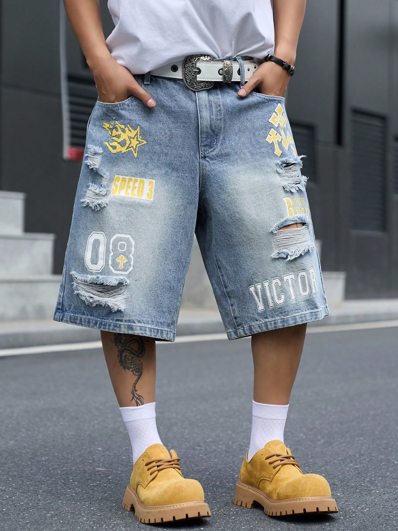 Streetwear Brand Pants - Мужские джинсовые шорты-бермуды свободного кроя, винтажные